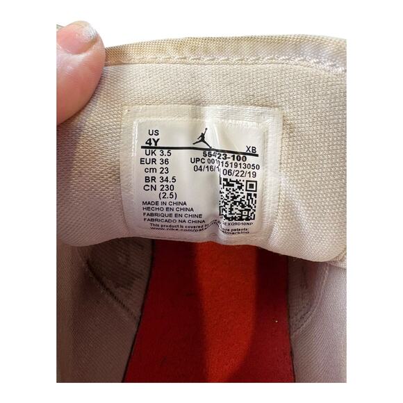 Nike Air Jordan 1 Low OG “Sunset Sole”‎ 554723-100 Size 4Y White/Red/Orange - Picture 3 of 13